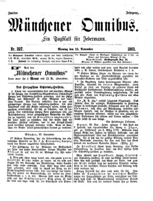 Münchener Omnibus Montag 23. November 1863