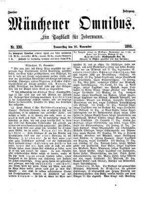 Münchener Omnibus Donnerstag 26. November 1863