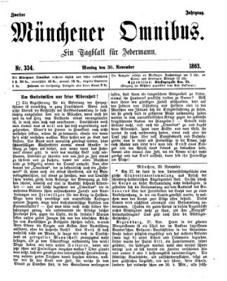 Münchener Omnibus Montag 30. November 1863