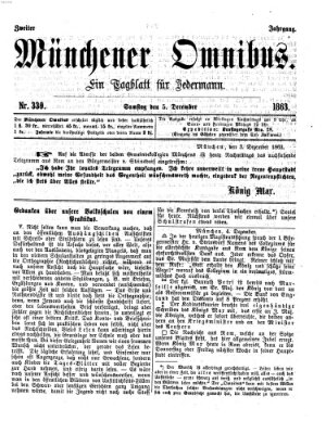 Münchener Omnibus Samstag 5. Dezember 1863