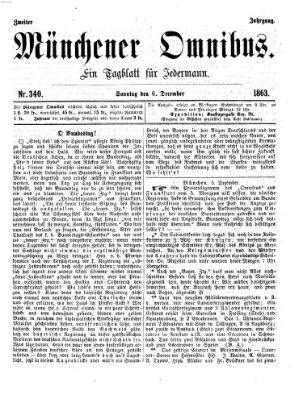 Münchener Omnibus Sonntag 6. Dezember 1863