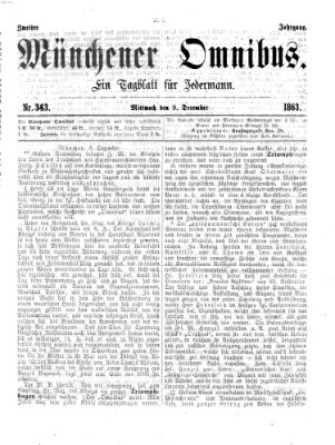 Münchener Omnibus Mittwoch 9. Dezember 1863