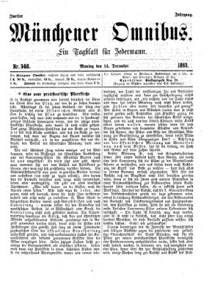 Münchener Omnibus Montag 14. Dezember 1863