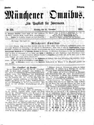 Münchener Omnibus Dienstag 22. Dezember 1863