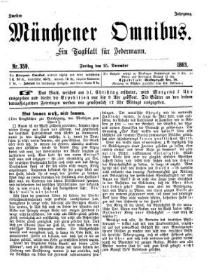 Münchener Omnibus Freitag 25. Dezember 1863