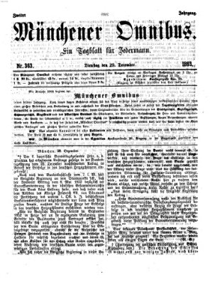 Münchener Omnibus Dienstag 29. Dezember 1863