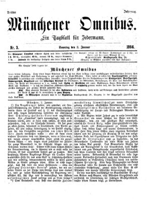 Münchener Omnibus Sonntag 3. Januar 1864