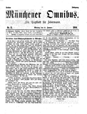 Münchener Omnibus Montag 11. Januar 1864