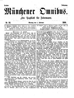 Münchener Omnibus Montag 1. Februar 1864