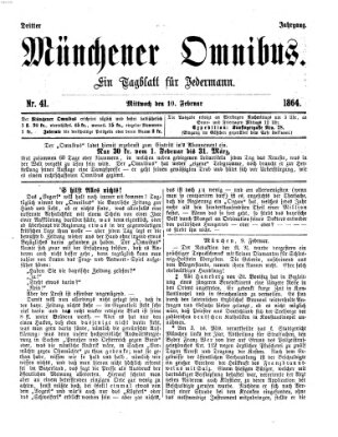 Münchener Omnibus Mittwoch 10. Februar 1864