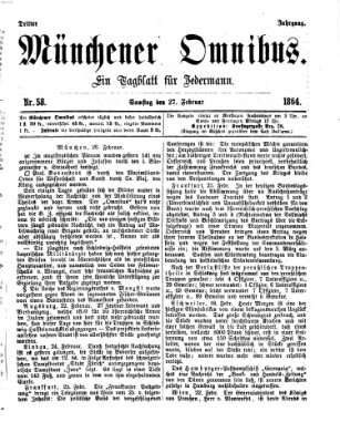 Münchener Omnibus Samstag 27. Februar 1864