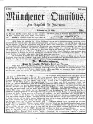 Münchener Omnibus Mittwoch 16. März 1864