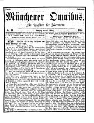 Münchener Omnibus Samstag 19. März 1864