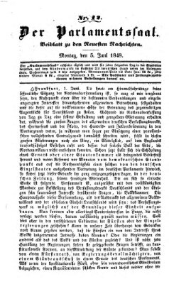 Der Parlamentssaal (Münchner neueste Nachrichten) Montag 5. Juni 1848