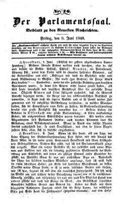 Der Parlamentssaal (Münchner neueste Nachrichten) Freitag 9. Juni 1848