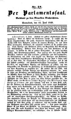 Der Parlamentssaal (Münchner neueste Nachrichten) Samstag 10. Juni 1848