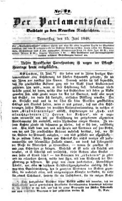 Der Parlamentssaal (Münchner neueste Nachrichten) Donnerstag 15. Juni 1848