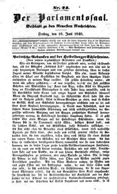 Der Parlamentssaal (Münchner neueste Nachrichten) Freitag 16. Juni 1848