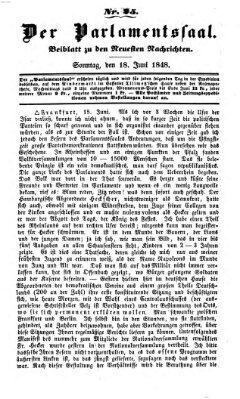 Der Parlamentssaal (Münchner neueste Nachrichten) Sonntag 18. Juni 1848