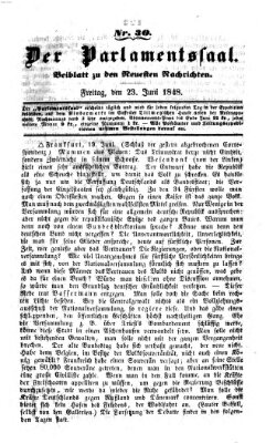 Der Parlamentssaal (Münchner neueste Nachrichten) Freitag 23. Juni 1848