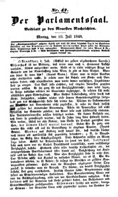 Der Parlamentssaal (Münchner neueste Nachrichten) Montag 10. Juli 1848