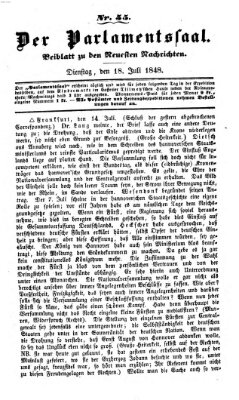 Der Parlamentssaal (Münchner neueste Nachrichten) Dienstag 18. Juli 1848