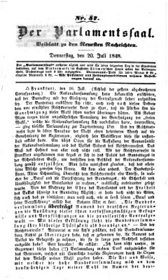 Der Parlamentssaal (Münchner neueste Nachrichten) Donnerstag 20. Juli 1848