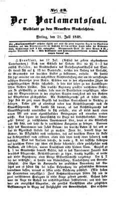 Der Parlamentssaal (Münchner neueste Nachrichten) Freitag 21. Juli 1848