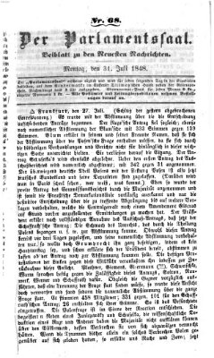 Der Parlamentssaal (Münchner neueste Nachrichten) Montag 31. Juli 1848