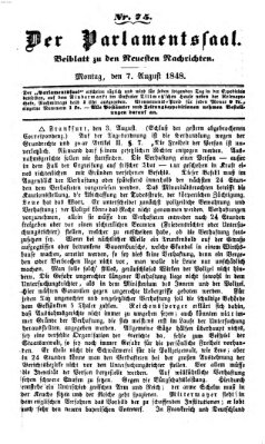 Der Parlamentssaal (Münchner neueste Nachrichten) Montag 7. August 1848