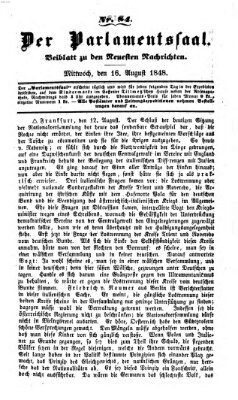 Der Parlamentssaal (Münchner neueste Nachrichten) Mittwoch 16. August 1848