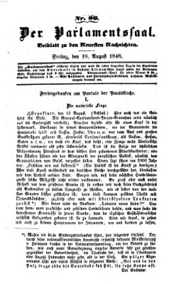 Der Parlamentssaal (Münchner neueste Nachrichten) Freitag 18. August 1848