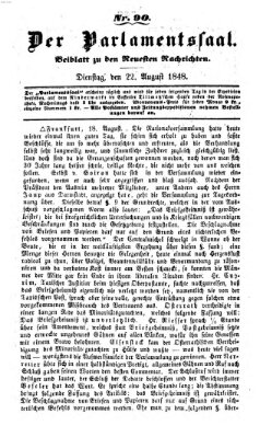 Der Parlamentssaal (Münchner neueste Nachrichten) Dienstag 22. August 1848