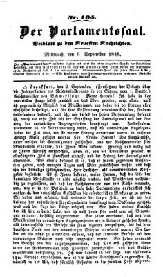 Der Parlamentssaal (Münchner neueste Nachrichten) Mittwoch 6. September 1848