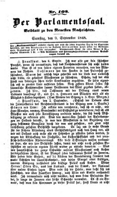 Der Parlamentssaal (Münchner neueste Nachrichten) Samstag 9. September 1848