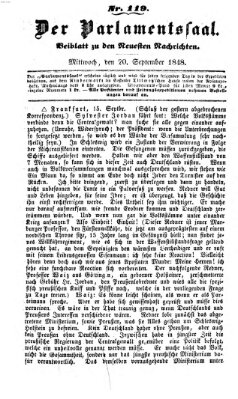 Der Parlamentssaal (Münchner neueste Nachrichten) Mittwoch 20. September 1848