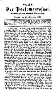 Der Parlamentssaal (Münchner neueste Nachrichten) Sonntag 24. September 1848