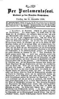 Der Parlamentssaal (Münchner neueste Nachrichten) Dienstag 26. September 1848