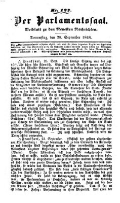 Der Parlamentssaal (Münchner neueste Nachrichten) Donnerstag 28. September 1848