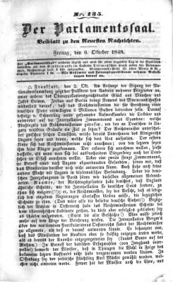 Der Parlamentssaal (Münchner neueste Nachrichten) Freitag 6. Oktober 1848