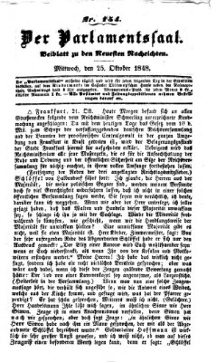 Der Parlamentssaal (Münchner neueste Nachrichten) Mittwoch 25. Oktober 1848