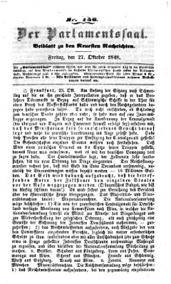 Der Parlamentssaal (Münchner neueste Nachrichten) Freitag 27. Oktober 1848