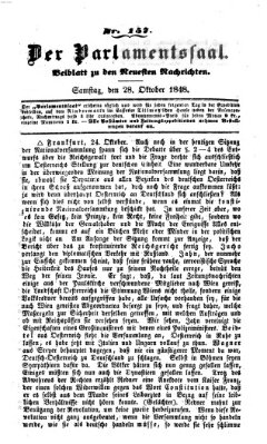 Der Parlamentssaal (Münchner neueste Nachrichten) Samstag 28. Oktober 1848