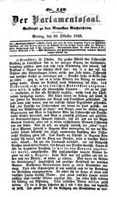 Der Parlamentssaal (Münchner neueste Nachrichten) Montag 30. Oktober 1848