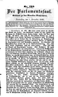 Der Parlamentssaal (Münchner neueste Nachrichten) Donnerstag 2. November 1848