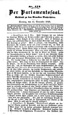 Der Parlamentssaal (Münchner neueste Nachrichten) Sonntag 12. November 1848