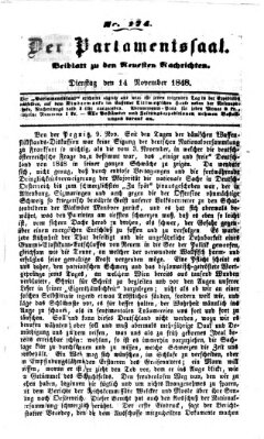 Der Parlamentssaal (Münchner neueste Nachrichten) Dienstag 14. November 1848