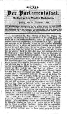 Der Parlamentssaal (Münchner neueste Nachrichten) Freitag 17. November 1848