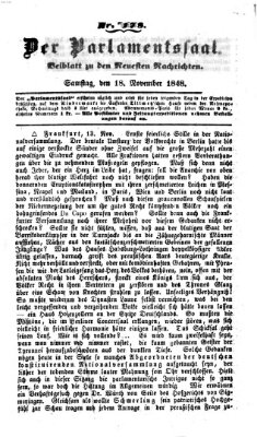 Der Parlamentssaal (Münchner neueste Nachrichten) Samstag 18. November 1848