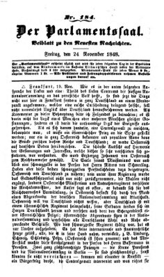 Der Parlamentssaal (Münchner neueste Nachrichten) Freitag 24. November 1848